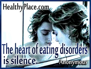 Söömishäirete mõistlik tsitaat - Söömishäirete keskmes on vaikus.