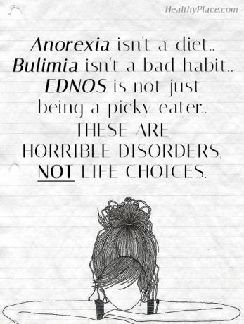 Söömishäirete tsitaat - anoreksia pole dieet, buliimia pole halb harjumus, EDNOS pole lihtsalt valiv sööja. Need on jubedad häired, mitte eluvalikud.