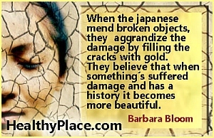 Vaimse tervise pakkumine - kui jaapanlased parandasid purunenud esemeid, süvendavad need kahjustusi, täites praod kullaga. Nad usuvad, et kui midagi on kahju saanud ja tal on ajalugu, muutub see ilusamaks