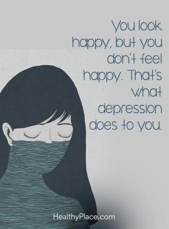 Depressioonitsitaat - näete õnnelik välja, kuid ei tunne end õnnelikuna. Seda teeb teie jaoks depressioon.