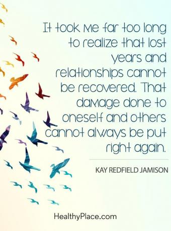 Tsitaat vaimse tervise kohta - mul kulus liiga kaua aega, et aru saada, et kaotatud aastaid ja suhteid ei saa taastada. Endale ja teistele tekitatud kahju ei saa alati uuesti korvata.