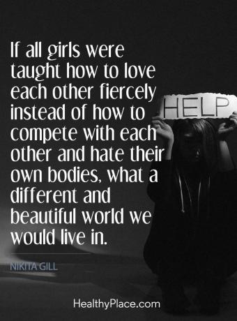 Söömishäirete tsitaat - kui kõikidele tüdrukutele õpetataks selle asemel, kuidas üksteist ägedalt armastada täiendada üksteisega ja vihata omaenda kehasid, millist teistsugust ja kaunist maailma me elaksime sisse